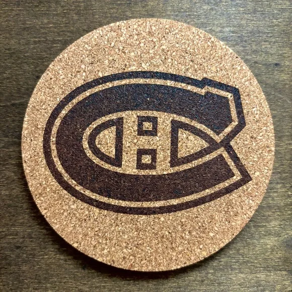 Canadiens Logo Cork Coasters Set of 4 Reserved For @up_north_and_co - Picture 4 of 10